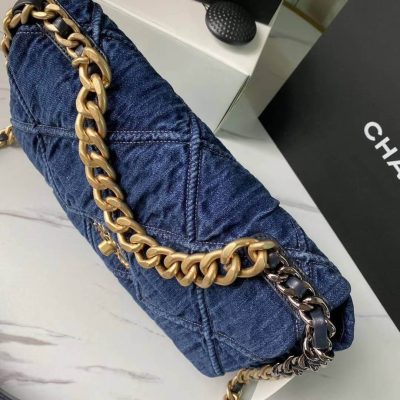 Alternative view of Replica Chanel 19 Large Flap Bag As1161 Denim