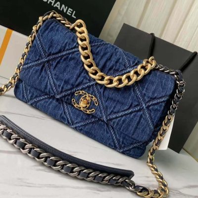 Replica Chanel 19 Large Flap Bag As1161 Denim