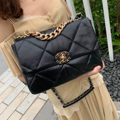 Alternative view of Replica Chanel 19 Large Lambskin Flap Bag As1161