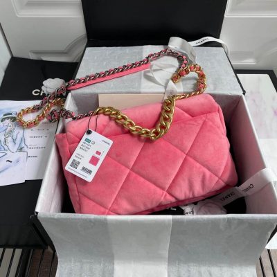 Alternative view of Replica Chanel 19 Large Velvet Flap Bag As1161