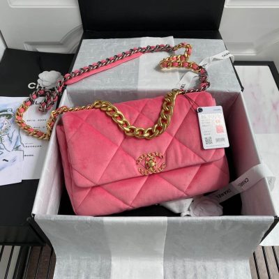 Replica Chanel 19 Large Velvet Flap Bag As1161
