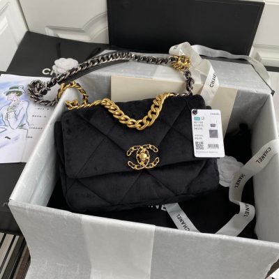 Alternative view of Replica Chanel 19 Small Velvet Flap Bag As1160