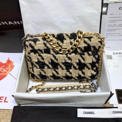 Alternative view of Replica Chanel 19 Tweed Maxi Flap Bag As1160