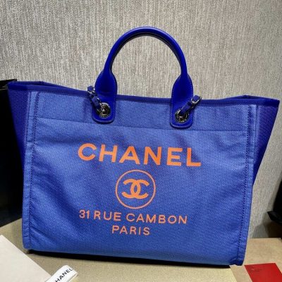 Alternative view of Replica Chanel 21S Deauville Blue Orange Large Shopping Bag A66941