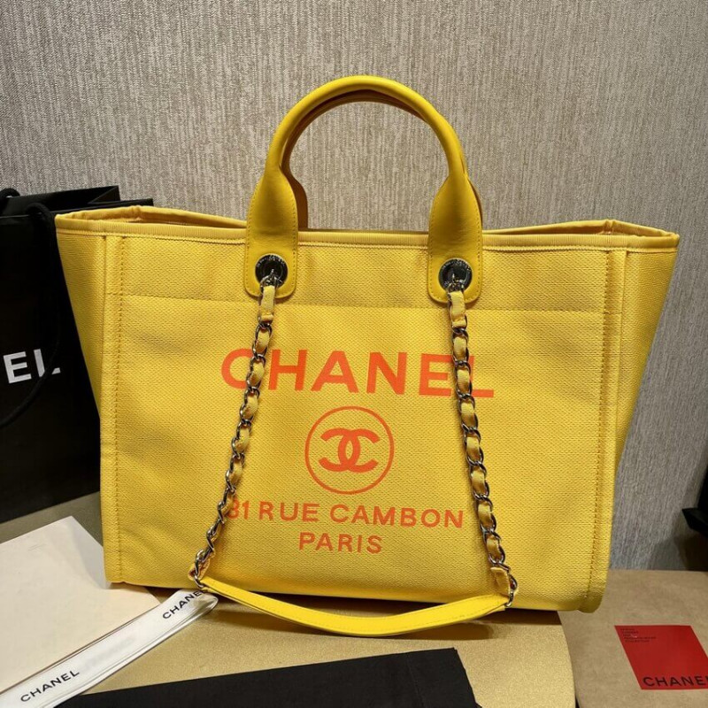 Replica Chanel 21S Deauville Orange Yellow Large Shopping Bag A66941 - Image 2