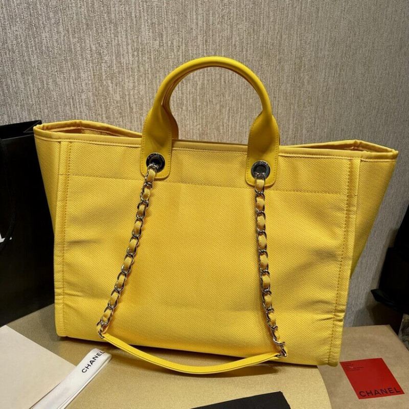 Replica Chanel 21S Deauville Orange Yellow Large Shopping Bag A66941 - Image 4