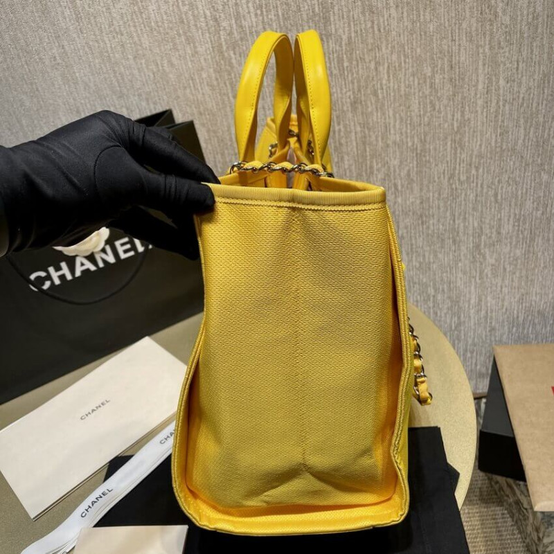 Replica Chanel 21S Deauville Orange Yellow Large Shopping Bag A66941 - Image 5