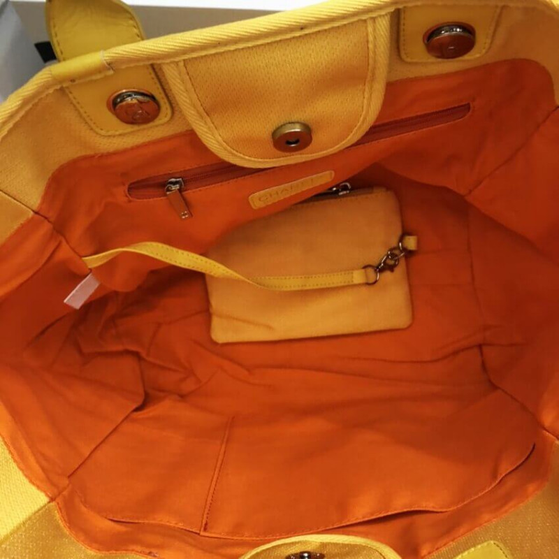 Replica Chanel 21S Deauville Orange Yellow Large Shopping Bag A66941 - Image 8