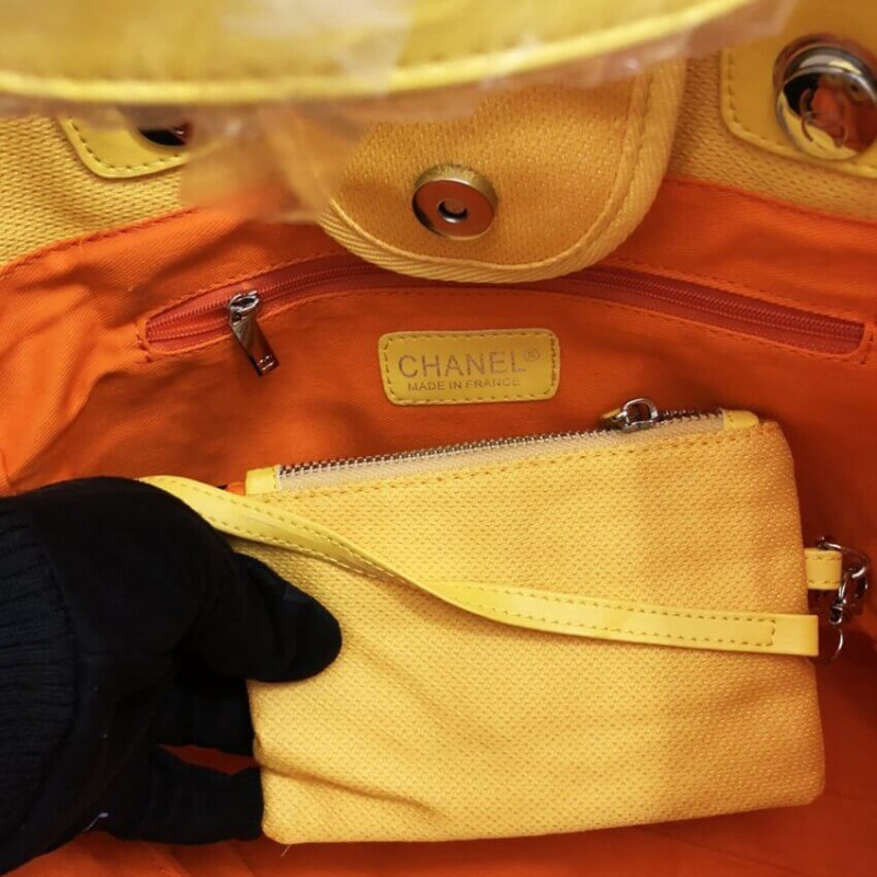 Replica Chanel 21S Deauville Orange Yellow Large Shopping Bag A66941 - Image 9