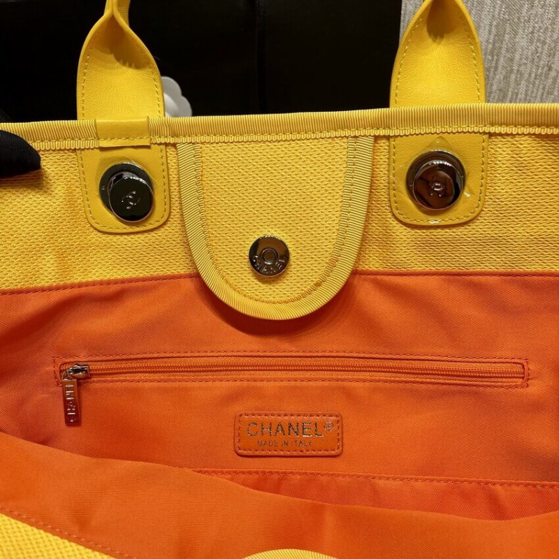 Replica Chanel 21S Deauville Orange Yellow Large Shopping Bag A66941 - Image 10