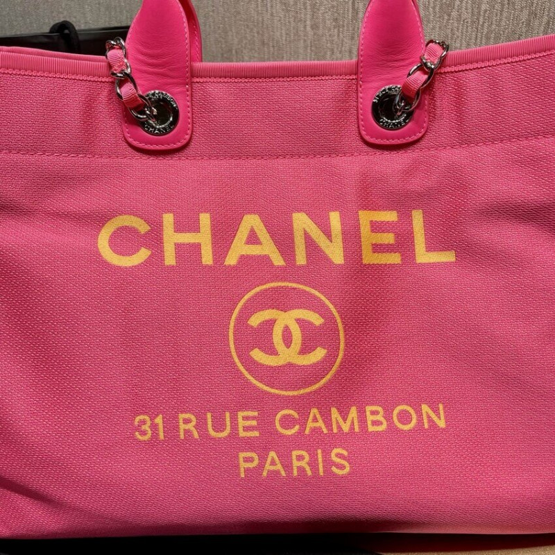 Replica Chanel 21S Deauville Peachblow Yellow Large Shopping Bag A66941 - Image 3