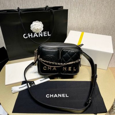 Replica Chanel Calfskin Leather Camera Case As2924 Black