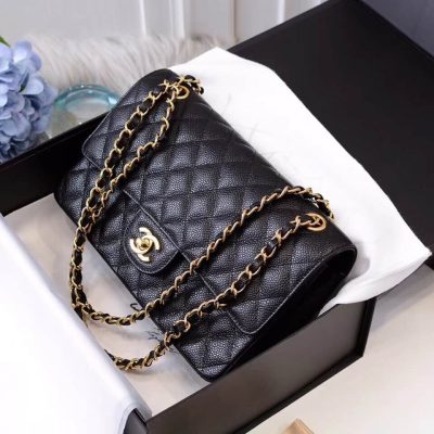 Alternative view of Replica Chanel Caviar Calfskin Classic Flap Bag A01112 Black