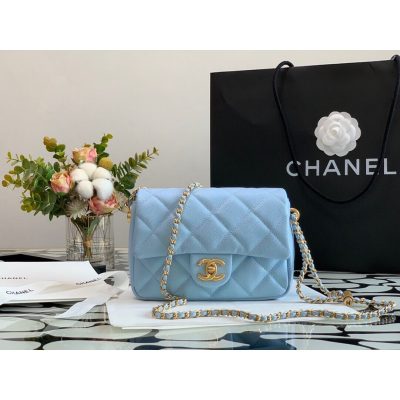 Replica Chanel Caviar Calfskin Pearl Crush Gold Ball Mini Flap Bag 99097