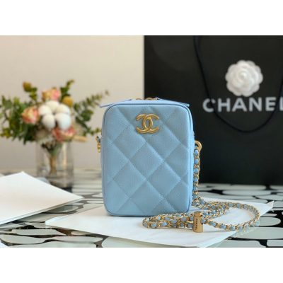 Alternative view of Replica Chanel Caviar Calfskin Pearl Crush Gold Ball Phone Clutch With Chain 99098