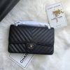 Best Replicas Bags - Chanel Chevron Caviar Calfskin Classic Flap Bag A01112 Black Top Quality Louis Vuitton LV Replica Bags On Sales