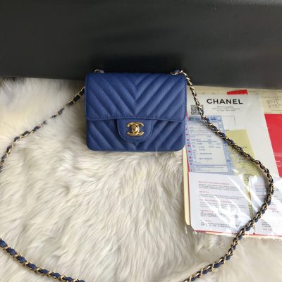 Alternative view of Replica Chanel Chevron Caviar Leathe 17Cm Classic Flap Bag 1115