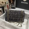 Best Replicas Bags - Chanel Classic Flap Bag in Navy Blue & Multicolor Glittered Tweed 1112 Top Quality Louis Vuitton LV Replica Bags On Sales