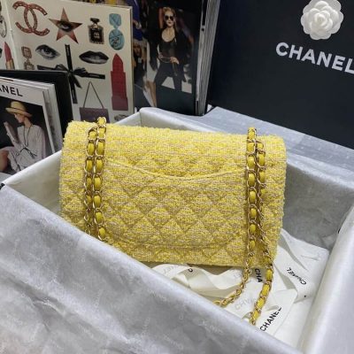 Alternative view of Replica Chanel Classic Flap Bag In Yellow Tweed 1112