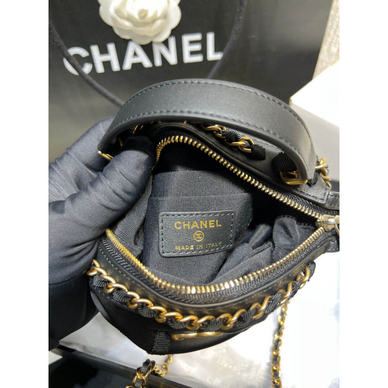 Replica Chanel Clutch With Chain In Nylon Grosgrain Ap2669 Black - Image 11