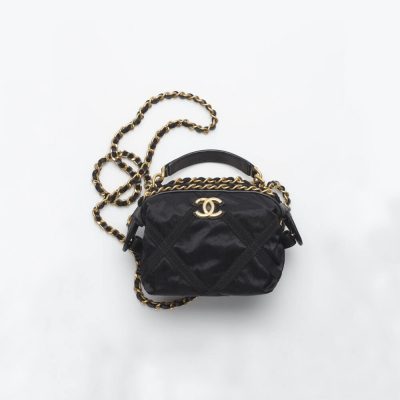 Replica Chanel Clutch With Chain In Nylon Grosgrain Ap2669 Black