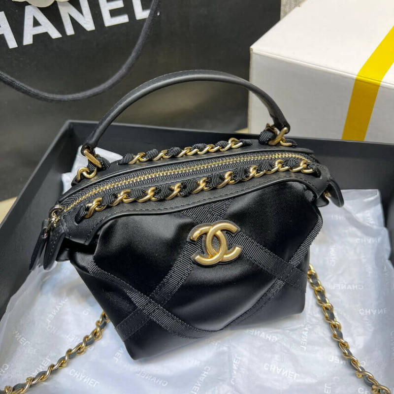 Replica Chanel Clutch With Chain In Nylon Grosgrain Ap2669 Black - Image 6