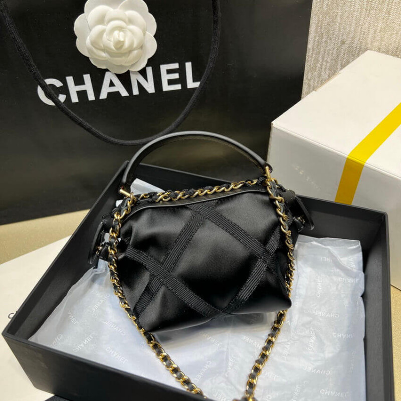 Replica Chanel Clutch With Chain In Nylon Grosgrain Ap2669 Black - Image 7
