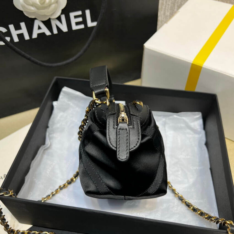 Replica Chanel Clutch With Chain In Nylon Grosgrain Ap2669 Black - Image 8