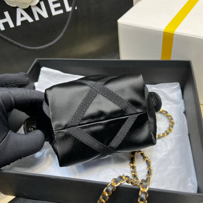 Replica Chanel Clutch With Chain In Nylon Grosgrain Ap2669 Black - Image 9
