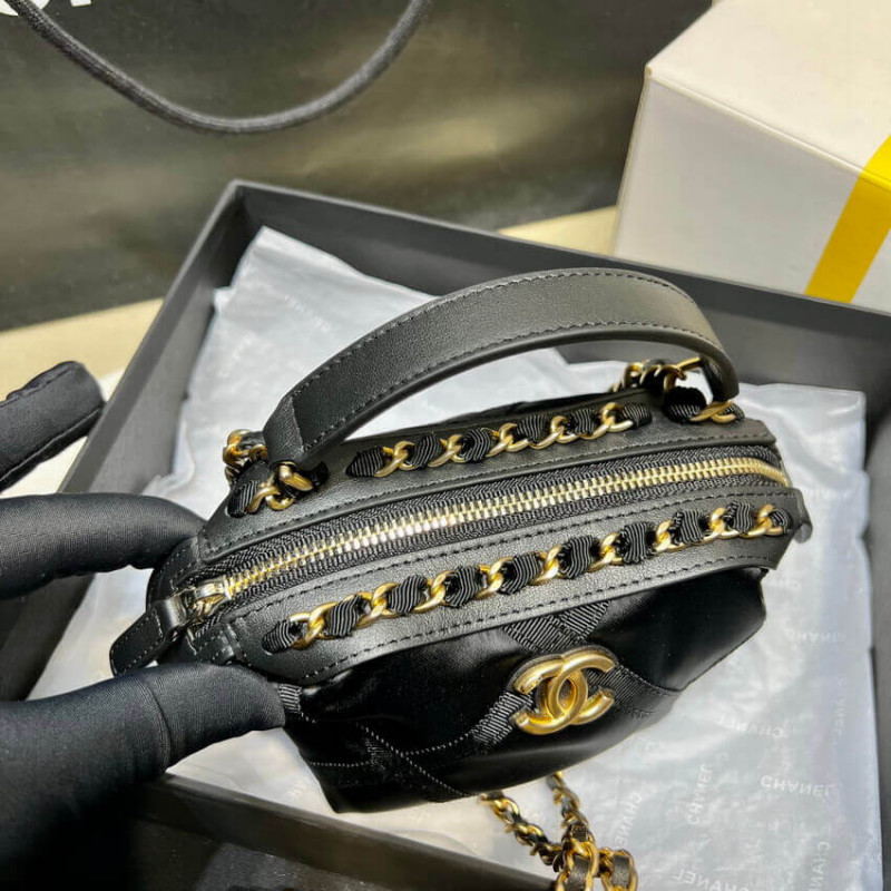 Replica Chanel Clutch With Chain In Nylon Grosgrain Ap2669 Black - Image 10