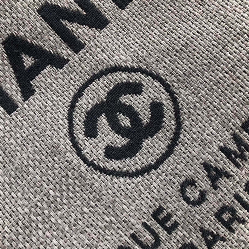 Replica Chanel Deauville Tote 38Cm Canvas Bag A66941 Ash Grey - Image 6