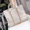Best Replicas Bags - Chanel Deauville Tote 38cm Canvas Bag A66941 Beige/White Top Quality Louis Vuitton LV Replica Bags On Sales