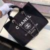 Best Replicas Bags - Chanel Deauville Tote 38cm Canvas Bag A66941 Black/White Top Quality Louis Vuitton LV Replica Bags On Sales