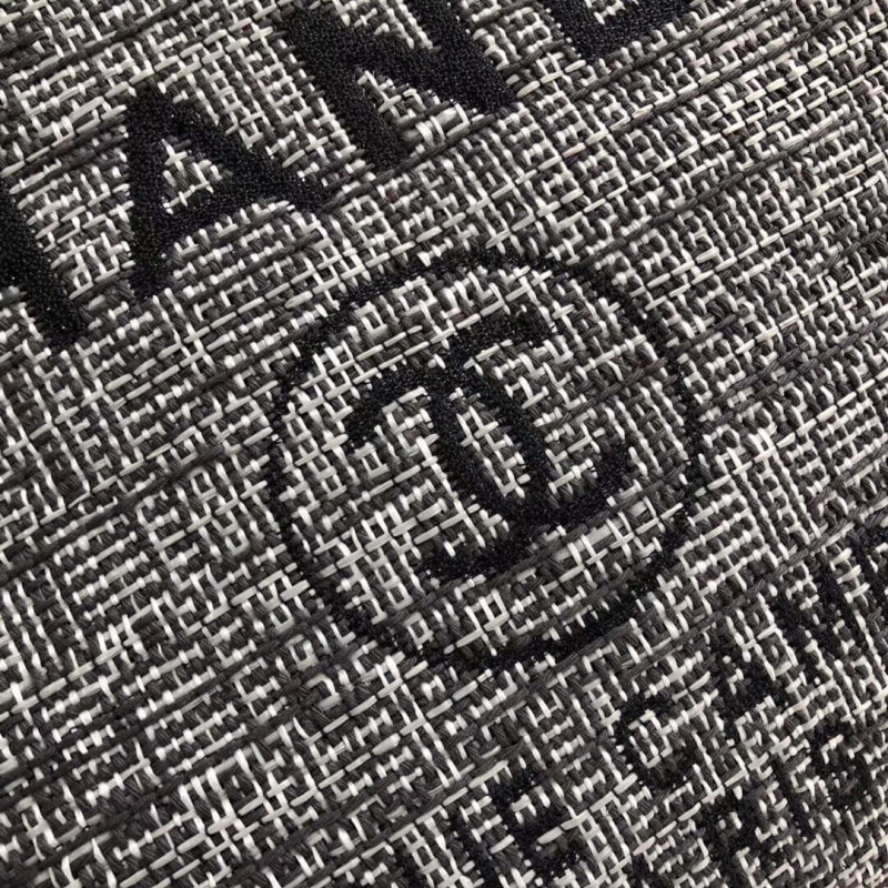 Replica Chanel Deauville Tote 38Cm Canvas Bag A66941 Charcoal Jacquard - Image 6