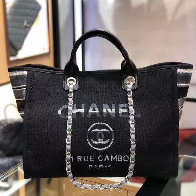 Replica Chanel Deauville Tote 38Cm Canvas Bag A66941 Multi
