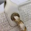Best Replicas Bags - Chanel Deauville Tote 38cm Canvas Bag A66941 White/Gold Top Quality Louis Vuitton LV Replica Bags On Sales