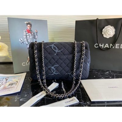 Alternative view of Replica Chanel Denim Classic Flap Jumbo Large Bag As2072