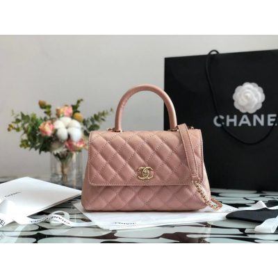 Replica Chanel Grained Calfskin Mini Flap Bag With Top Handle 99003