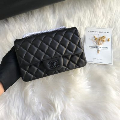 Alternative view of Replica Chanel Lambskin 20Cm Classic Flap Bag 1116 Black