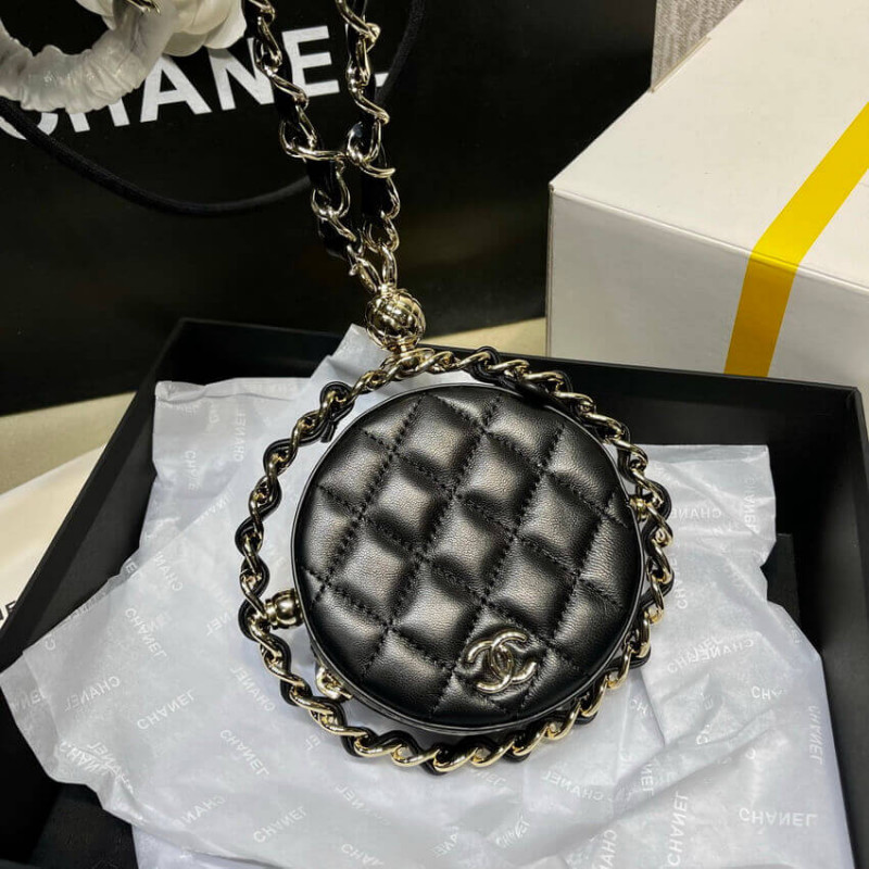 Replica Chanel Lambskin Leather Pouch With Chain Ap2568 - Image 3