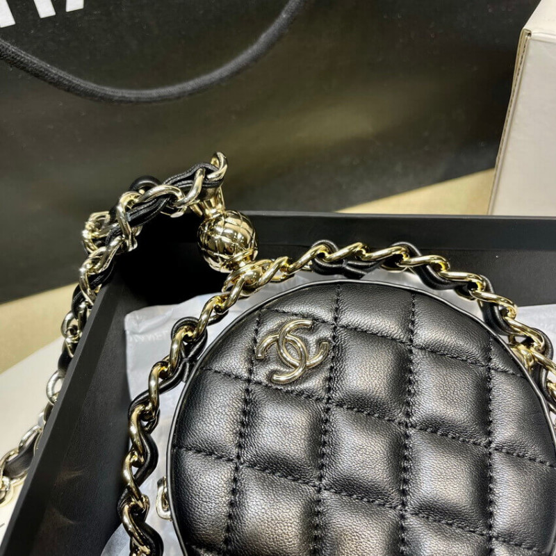 Replica Chanel Lambskin Leather Pouch With Chain Ap2568 - Image 4