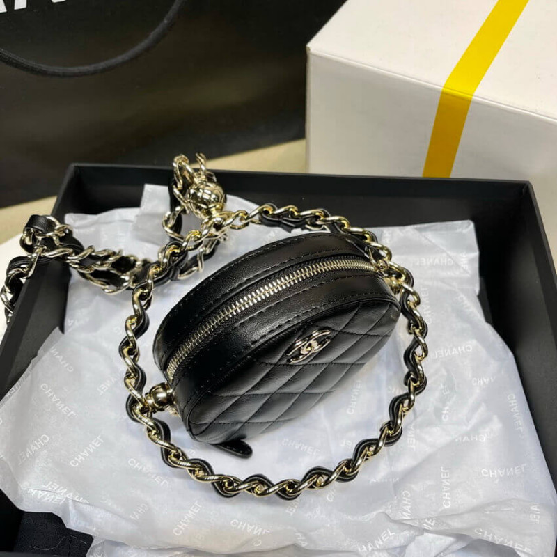 Replica Chanel Lambskin Leather Pouch With Chain Ap2568 - Image 5