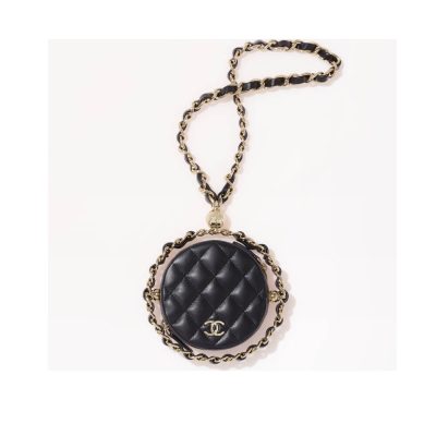 Replica Chanel Lambskin Leather Pouch With Chain Ap2568