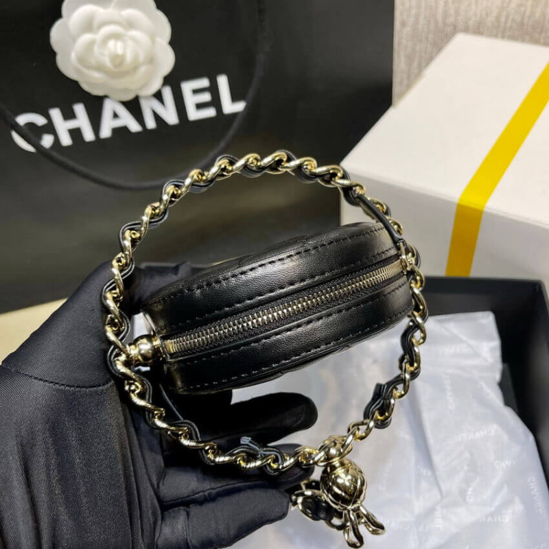 Replica Chanel Lambskin Leather Pouch With Chain Ap2568 - Image 6