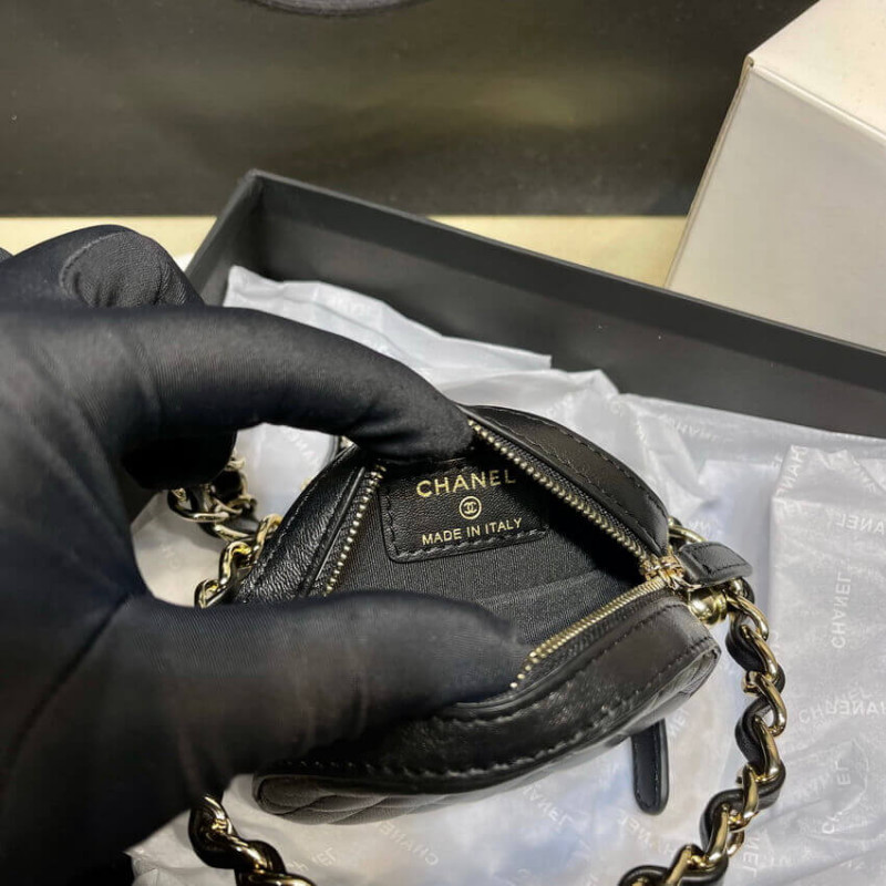 Replica Chanel Lambskin Leather Pouch With Chain Ap2568 - Image 8