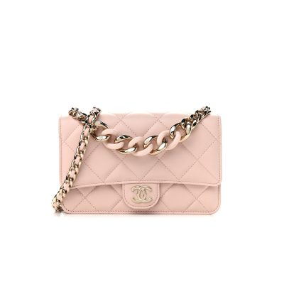 Replica Chanel Lambskin Plexi Quilted Wallet On Chain Woc Ap2377