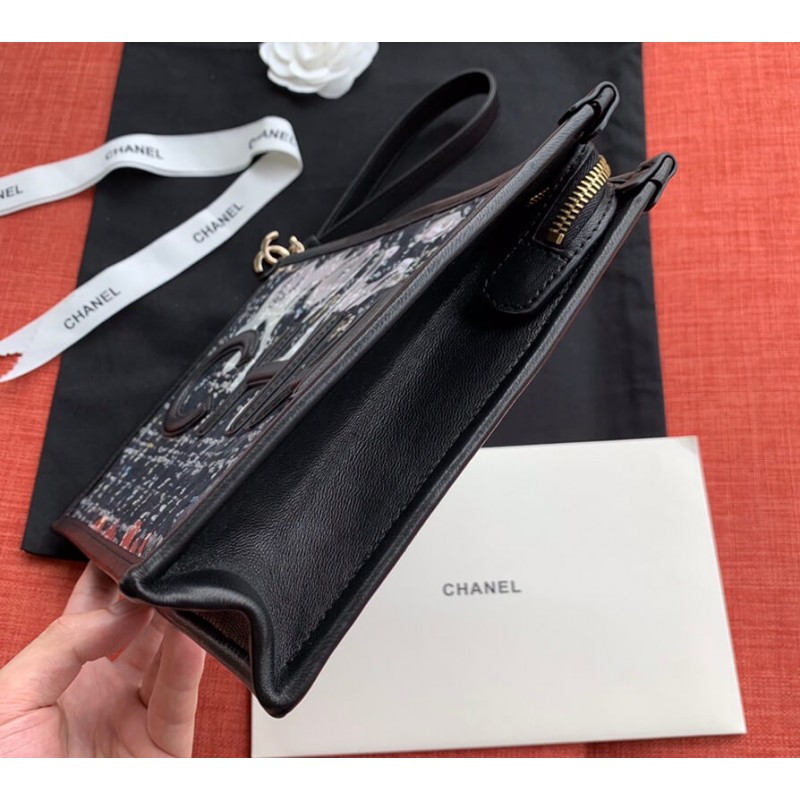 Replica Chanel Large Tweed Pvc Logo Pouches Ap0360 - Image 5