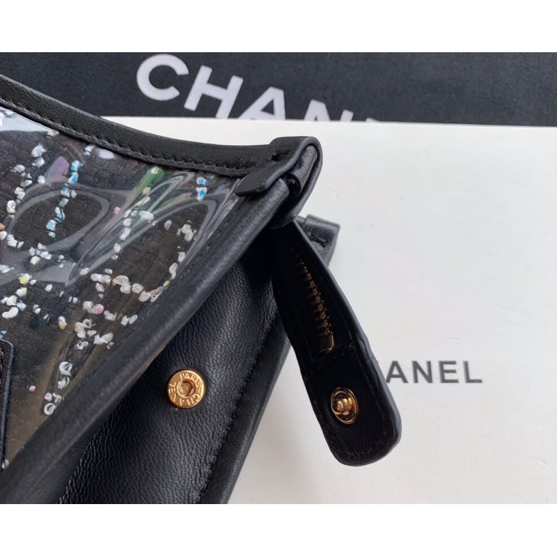 Replica Chanel Large Tweed Pvc Logo Pouches Ap0360 - Image 6