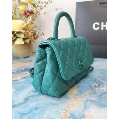 Alternative view of Replica Chanel Mini Coco Handle Ultra Matte Bag In Grained Calfskin As2215