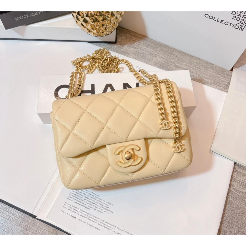 Replica Chanel Mini Flap Bag In Lambskin With Enamel Cc As3113